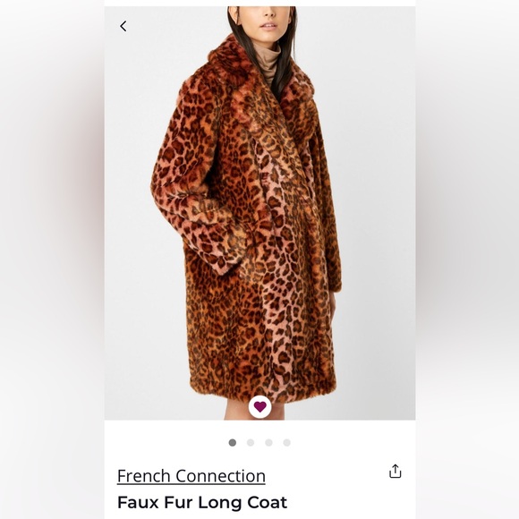 French Connection Feaux Fur Long Coat (NWOT) - Picture 1 of 4